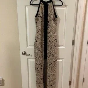 Badgley Mischka | Dresses | Long Gold Lace Party Gown | Poshmark